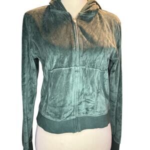 Aerie Y2K Dreamy Velour Cropped Hoodie, Emerald Green, Women's Size Medium